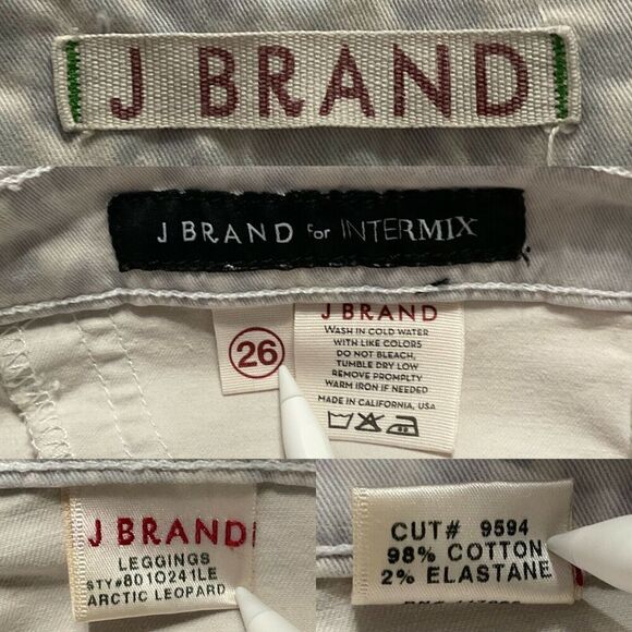 J Brand For Intermix Size 26 Arctic Leopard Print Ivory Gray Jean Leggings - Picture 5 of 5